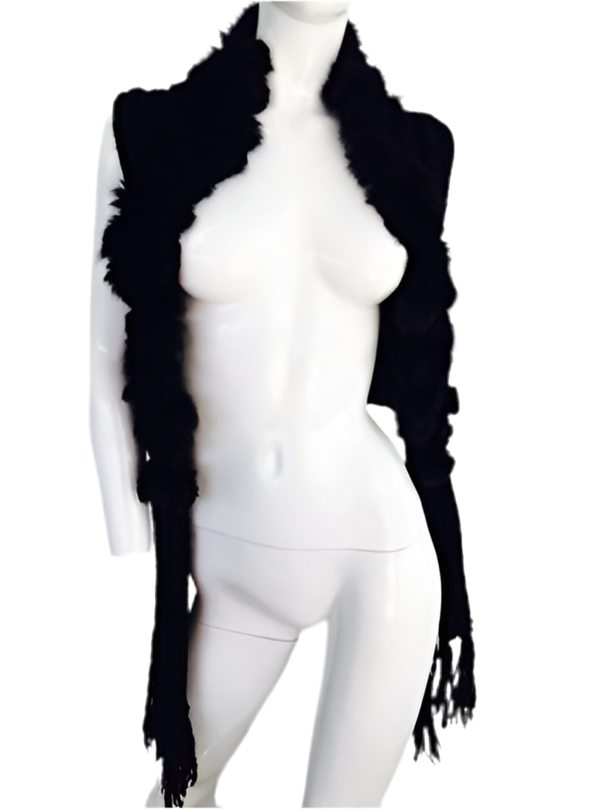 Black Faux Fur Shrug