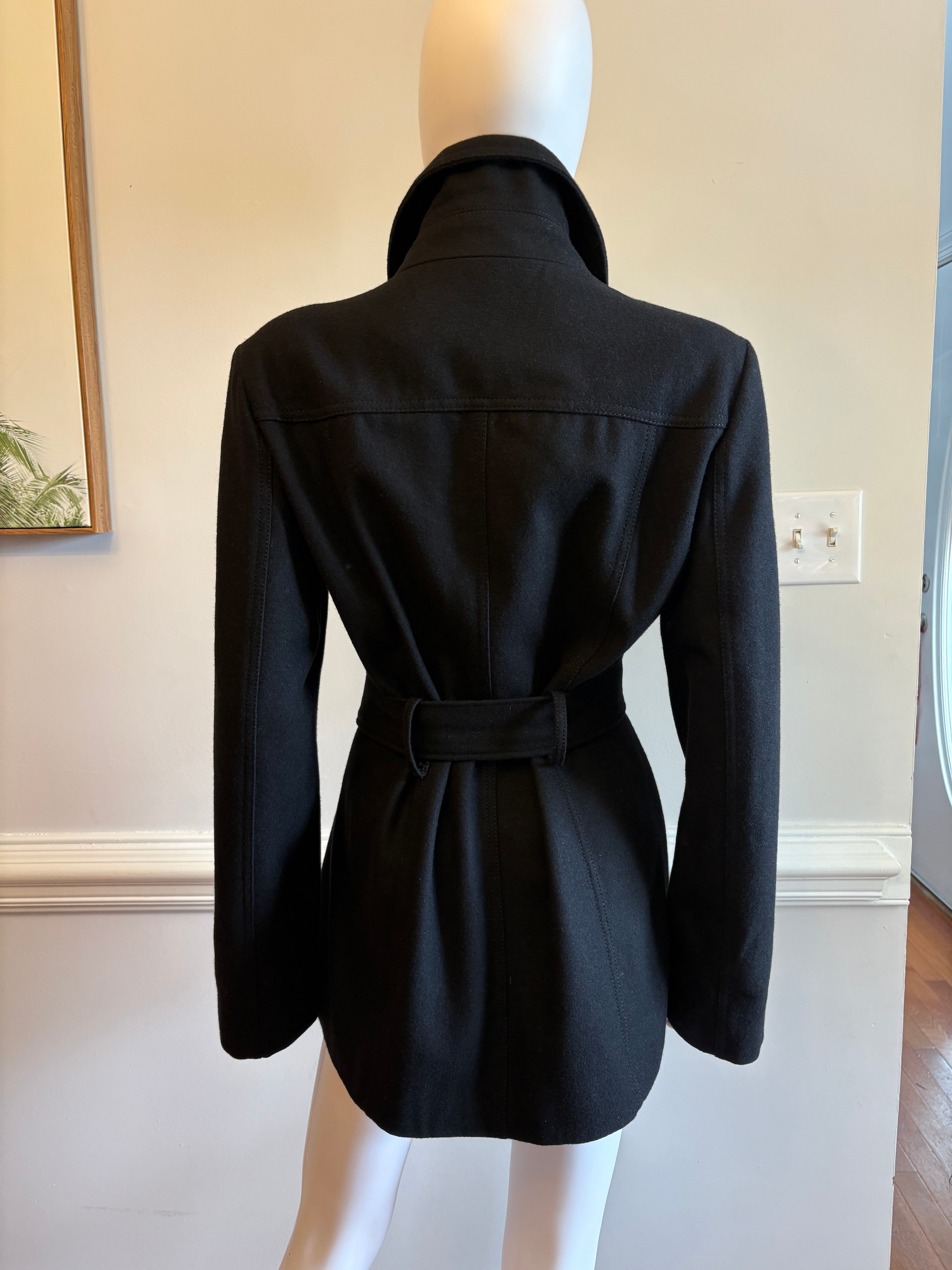 Nine West Black Double-Breasted Pea Coat