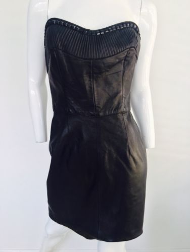 Strapless Leather Dress - Vanity's Vault