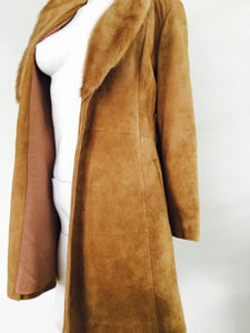 Suede Jacket with Mink Shawl Collar - Vanity's Vault