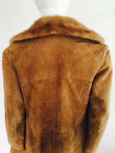 Suede Jacket with Mink Shawl Collar - Vanity's Vault