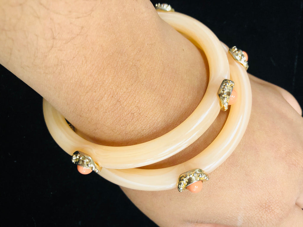 2pc Peach Bangle Bracelet - Vanity's Vault