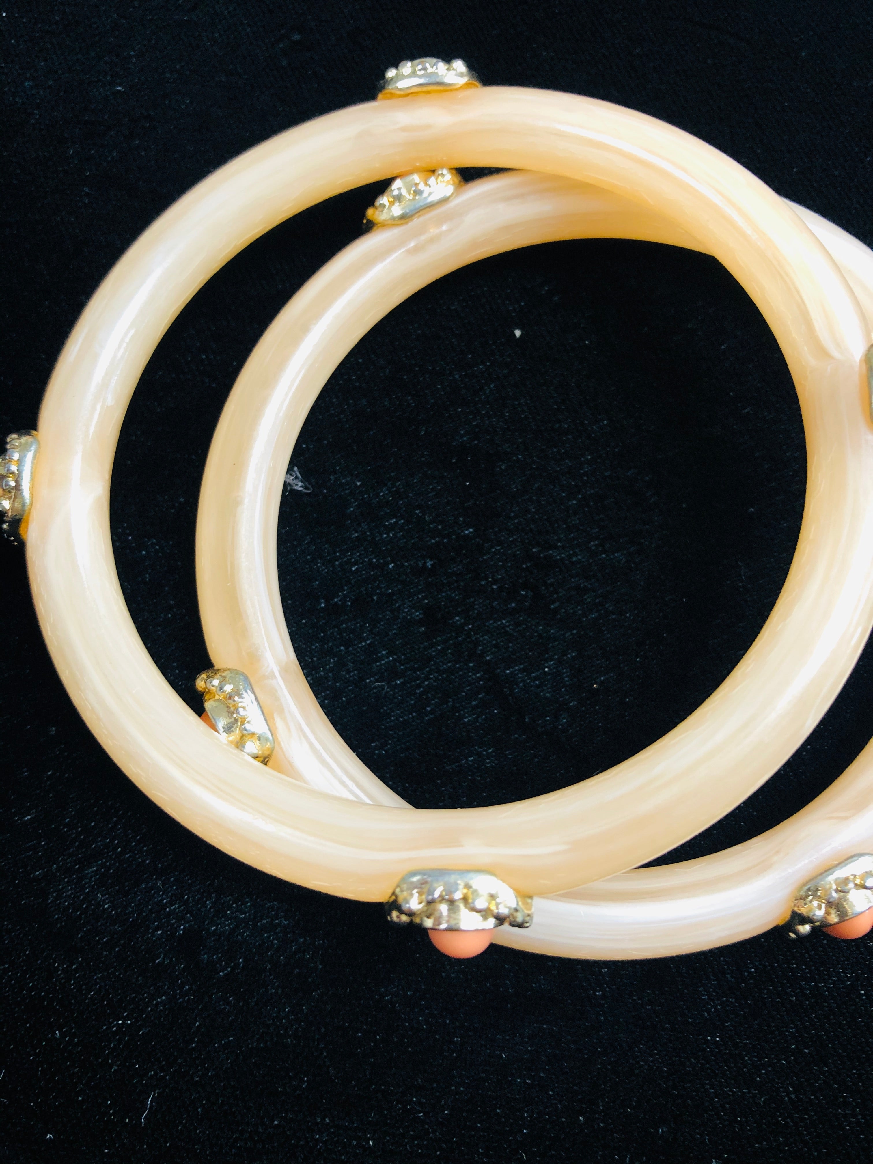 2pc Peach Bangle Bracelet - Vanity's Vault