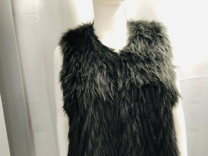 Black Faux Fur Vest - Vanity's Vault