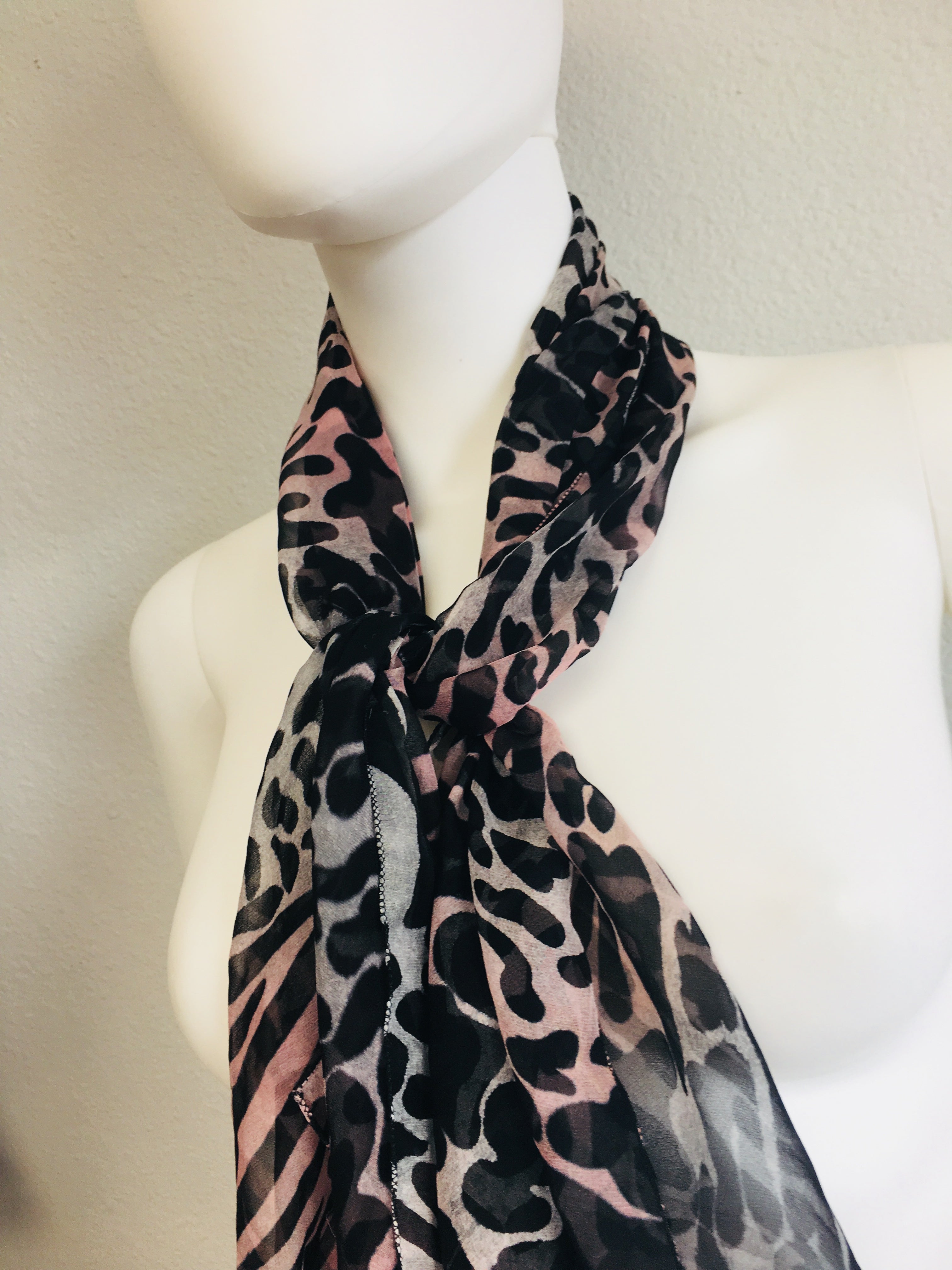 black and white leopard scarf - Vanity's Vault