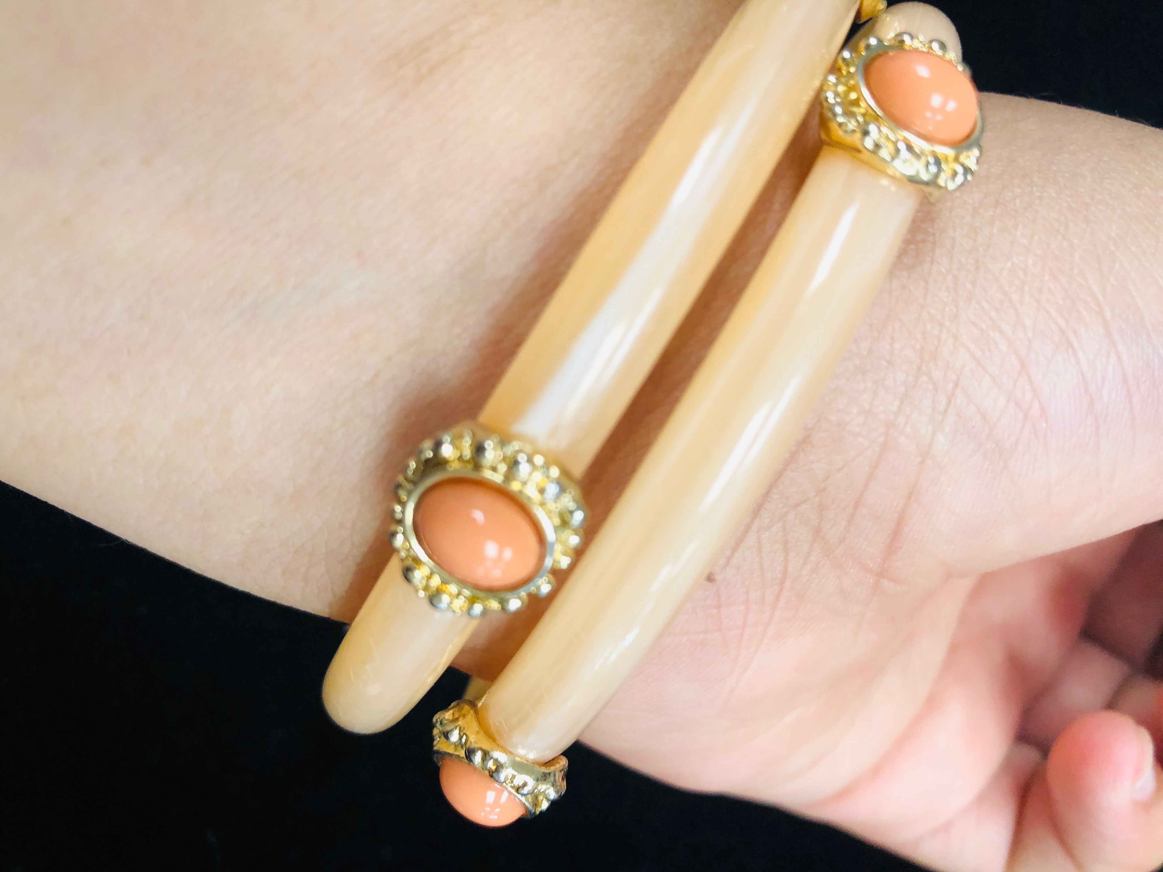 2pc Peach Bangle Bracelet - Vanity's Vault