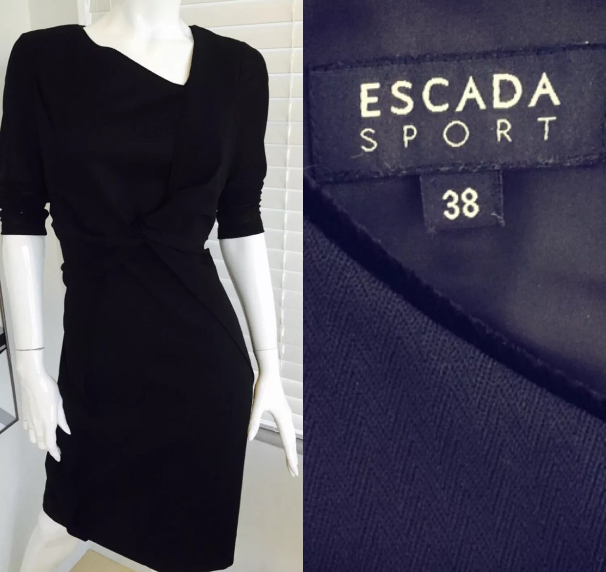 Escada Sport Dress Women's Size 42 US 12 Black Casual… - Gem