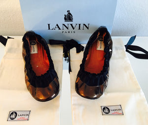 Lanvin Black 2 Tone Flats - Vanity's Vault